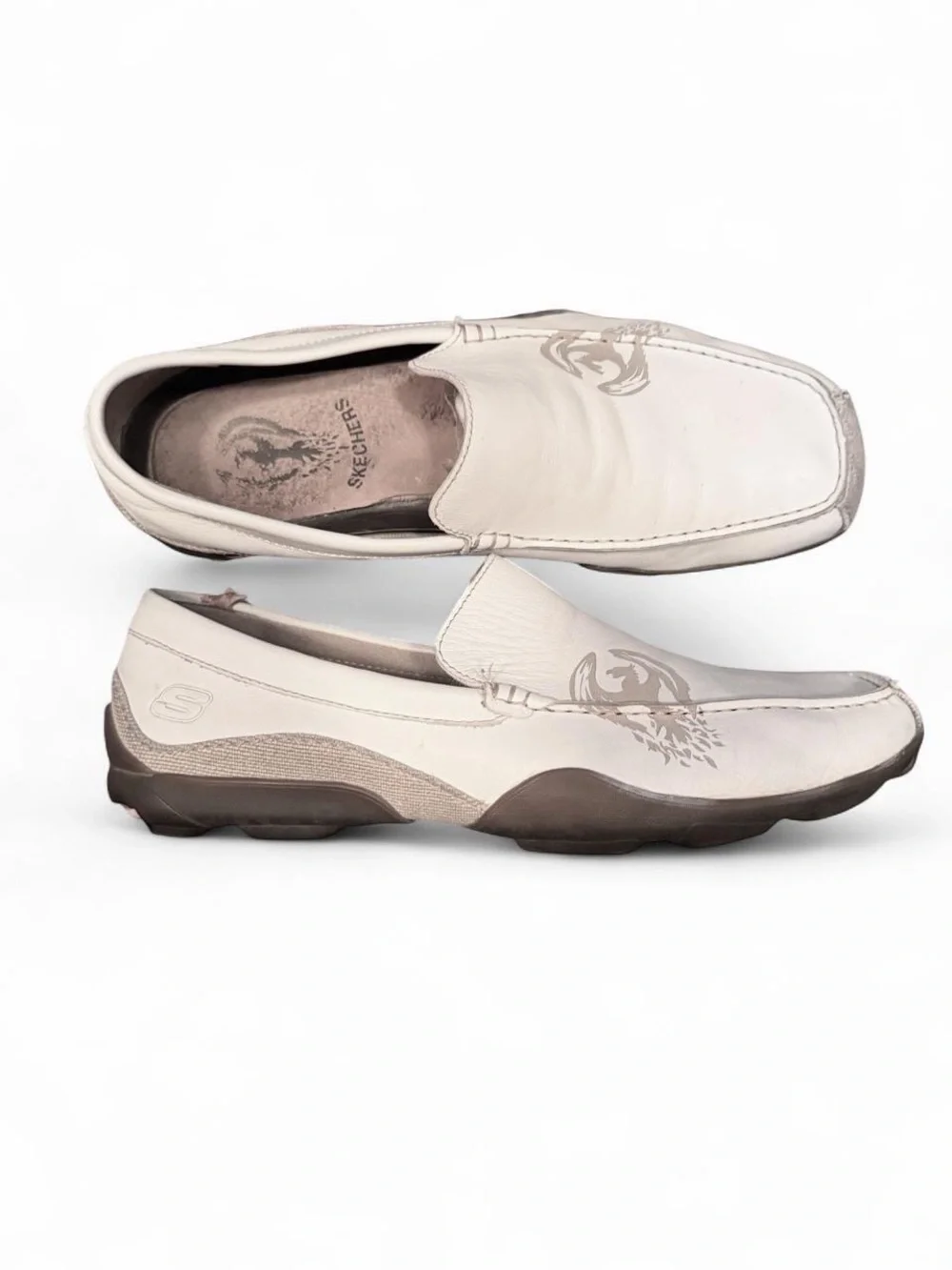 Skechers Men’s Slip-On Loafers in Cream and Brown Men’s 12